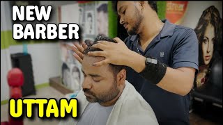 ASMR Head Massage By New Barber Uttam #sensoryoverload #asmrcommunity#indianbarber#relaxation