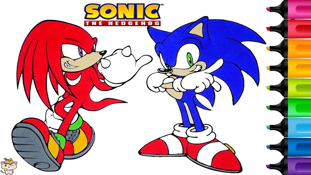 Knuckles Sonic Coloring Pages Sonic The Hedgehog Vs Shadow The