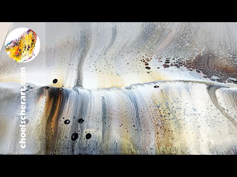 🥈Silver Sway - Acrylic Pour Swipe Technique Painting (SOLD)🥈