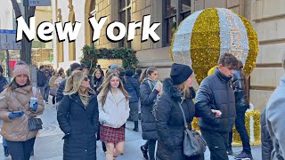 Walking NYC 5th Avenue During Christmas Time - New York In December