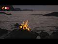 😴 Fall Asleep Fast | Gentle Fire Sounds at Sunset by the Beach