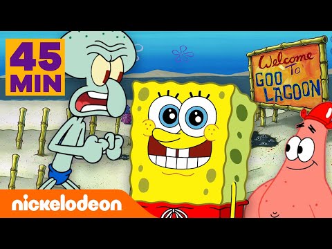 SpongeBob | Bersenang-senang di Goo Lagoon Selama 45 Menit! | Nickelodeon Bahasa