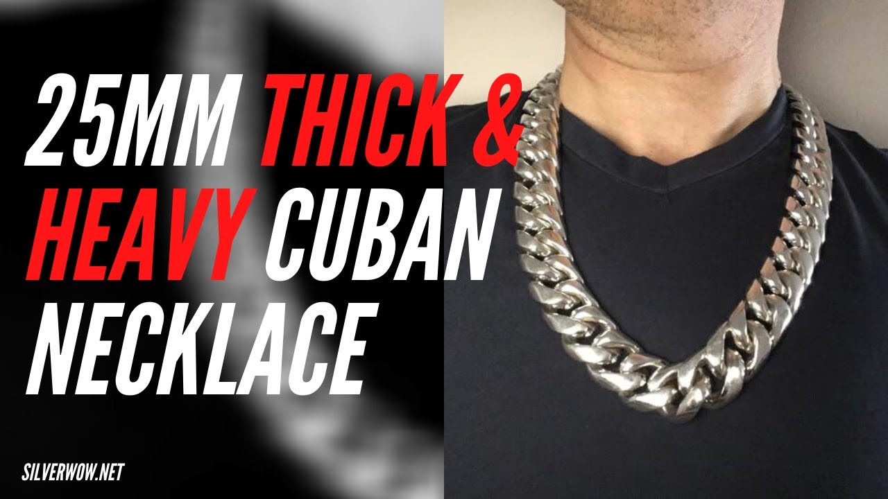 Thick 25MM Real Cuban Necklace for Men 
