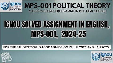 IGNOU MPS 001 Solved Assignment 2024-25 in English | #ignoumso #mps001 #solvedassignments #mps #yt