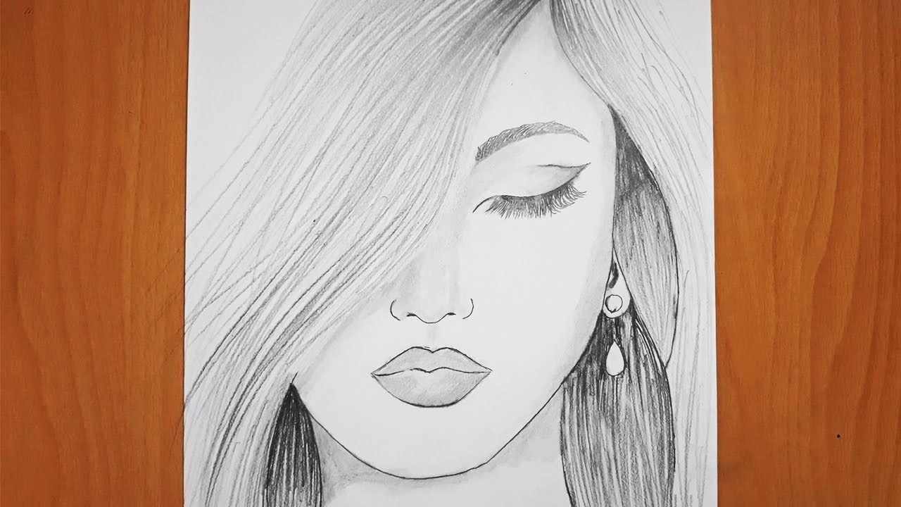 Adim Adim Kiz Nasil Cizilir How To Draw A Girl Pencil Sketch Drawing Drawing Of Beautiful Girl Youtube Drawing Kara Kalem Portre Cizim