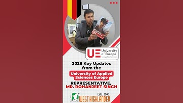2026 Key Updates from the University of Applied Sciences Europe Representative, Mr  Rohanjeet Singh