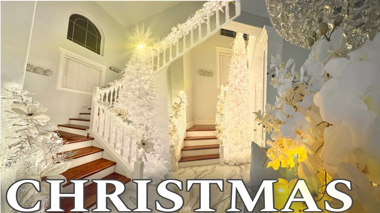 🎄MAGICAL WINTER WONDERLAND CHRISTMAS TREE DECORATING IDEAS/DECORATE WITH  ME LIVING ROOM TRENDY 