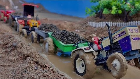 Swaraj 744 FE Tractor Stuck in mud pulling by Hmt 5911 | Mahindra 575 Di | 4WD Tractor | fun-Tv kind