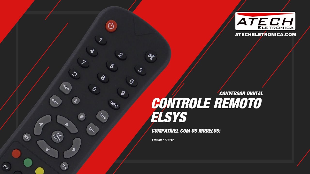 Controle Remoto Conversor Digital Elsys ETRT12 (780726) - YouTube