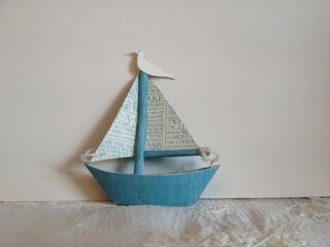 How to make a Tiny Paper Sail boat for scrapbook decor ...