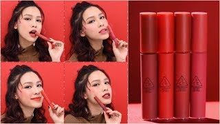 Review & Swatch | 3CE Stylenanda Velvet Lip Tint ( English Sub ) screenshot 1