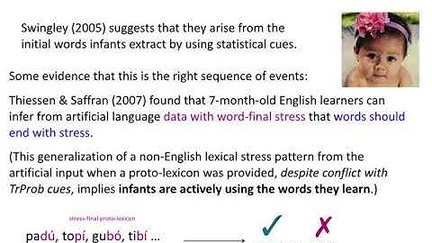 Acquisition of Language 2: Thiessen & Saffran 2007