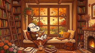 Cozy Up with Snoopy ☕ Autumn Jazz & Fireplace Sounds for Relaxation screenshot 5