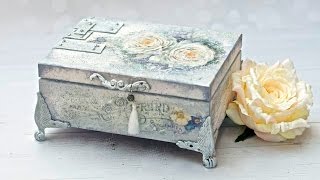 DECOUPAGE romantyczne pudełko Tutorial  DIY