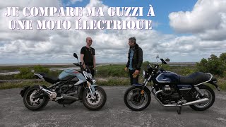 Moto électrique (Zero SR/F) VS Moto GUZZI V7 (sans chicanes !) ⎟ J'ai été surpris !