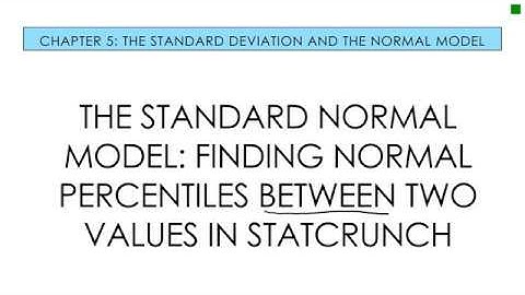 Applied Stats 5.5 The Normal Model - Finding Normal Percentiles (Between) StatCrunch