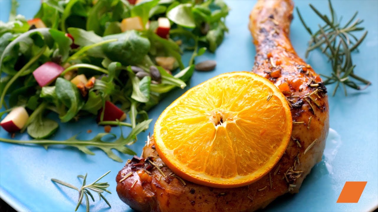 #Cuisses de #Poulet à l'#Orange et au #Thym : Un Voyage Culinaire Rôti au Four ! 🍗🍊😋