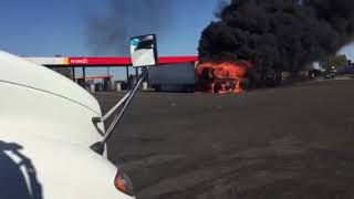 Semi Truck Fire - Explosions - Lodi, CA by Heavy Haul TV 1,418 views 5 years ago 1 minute, 43 seconds