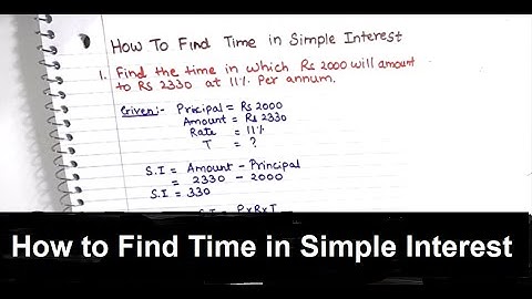 How to Find Time of Interest in Simple Interest / Finding Time period in Simple Interest
