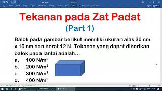 Tekanan pada Zat Padat - Materi Fisika kelas 8 - Part 1