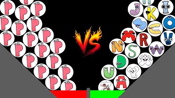 25 ALPHABET LORE vs 25 P Letters Marble Race Tournament in Algodoo - Who will win?
