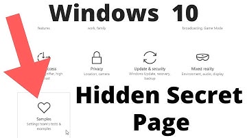 How to Enable Hidden Samples Page in Windows 10 Settings