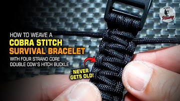 Tutorial The Classic Paracord Cobra Stitch Survival Bracelet w/ Four Strand Core Double Cow