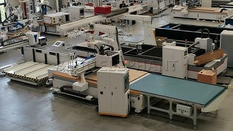 Blue Elephant ELE1825 cnc nesting with auto loading unloading,auto lebeling machine test working