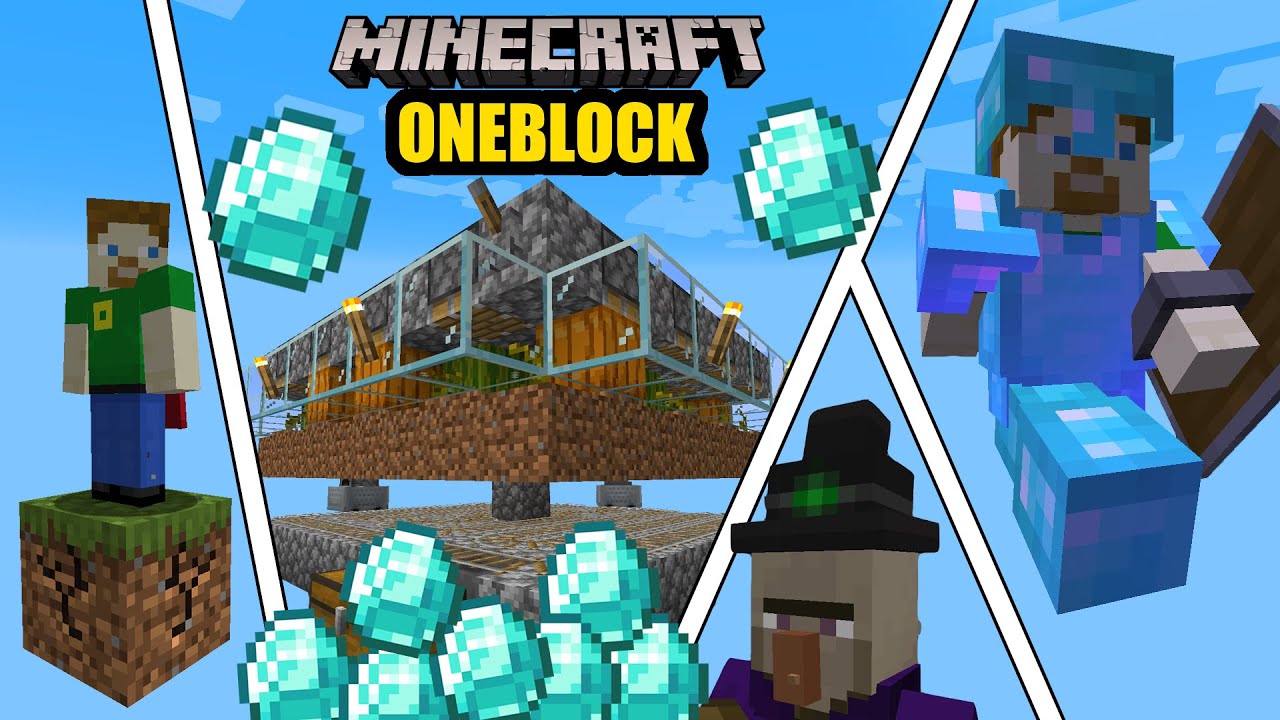 INFINITE Diamond Gear on ONE BLOCK Minecraft - YouTube