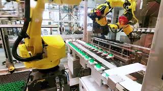 Infeed of glass jars - U2Robotics 🇫🇷
