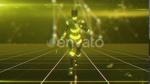 Running Futuristic Humanoid Robot | Motion Graphics - Envato elements