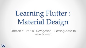 #flutter #dart #programming #learningflutter - S5 E8 - Navigator -  Passing data to new screen