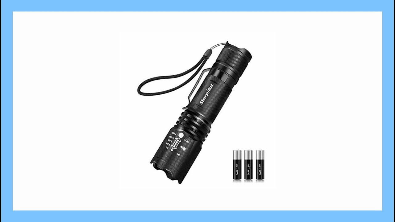 Morpilot Linterna 2 En 1: LED Blanca De 500 Lúmenes Y UV 395nm, Con Zoom, Impermeable Y 3 Baterías AAA Incluidas