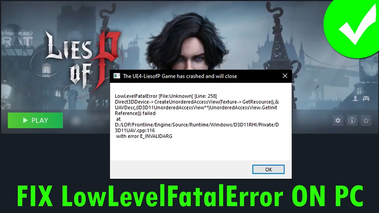 How To Fix Lies of P LowLevelFatalError on PC | #liesofp - YouTube