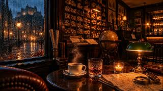 Rainy Autumn Night in a 1940s Map Shop Jazz Bar🌧Smooth Vintage Jazz for Focus, Study&Deep Relaxation screenshot 2