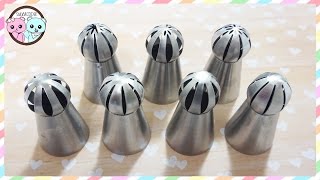 RUSSIAN PIPING TIPS, BALL PIPING TIPS - SUGARCODER(Russian piping tips, russian ball piping tips - This video is a demonstration on the new sphere piping tips! Where to buy Russian Ball Piping Tips: ..., 2016-06-05T01:55:32.000Z)