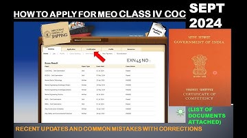 HOW TO APPLY FOR CLASS 4 COC in 2024 latest updates I MEO Exams I Merchant Navy Info I MEO CLASS 4