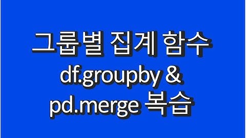 그룹별 집계 함수 df.groupby & pd.merge 복습