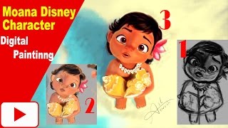 Moana Disney character digital Painting || Speed Painting video draw online Moana Disney character digital Painting || Speed Painting video draw online
