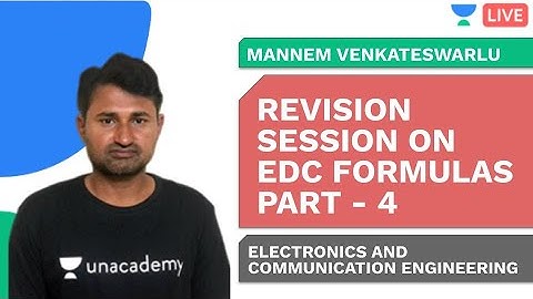 Revision Session on EDC Formulas - Part 4 | ECE | Mannem Venkateswarlu