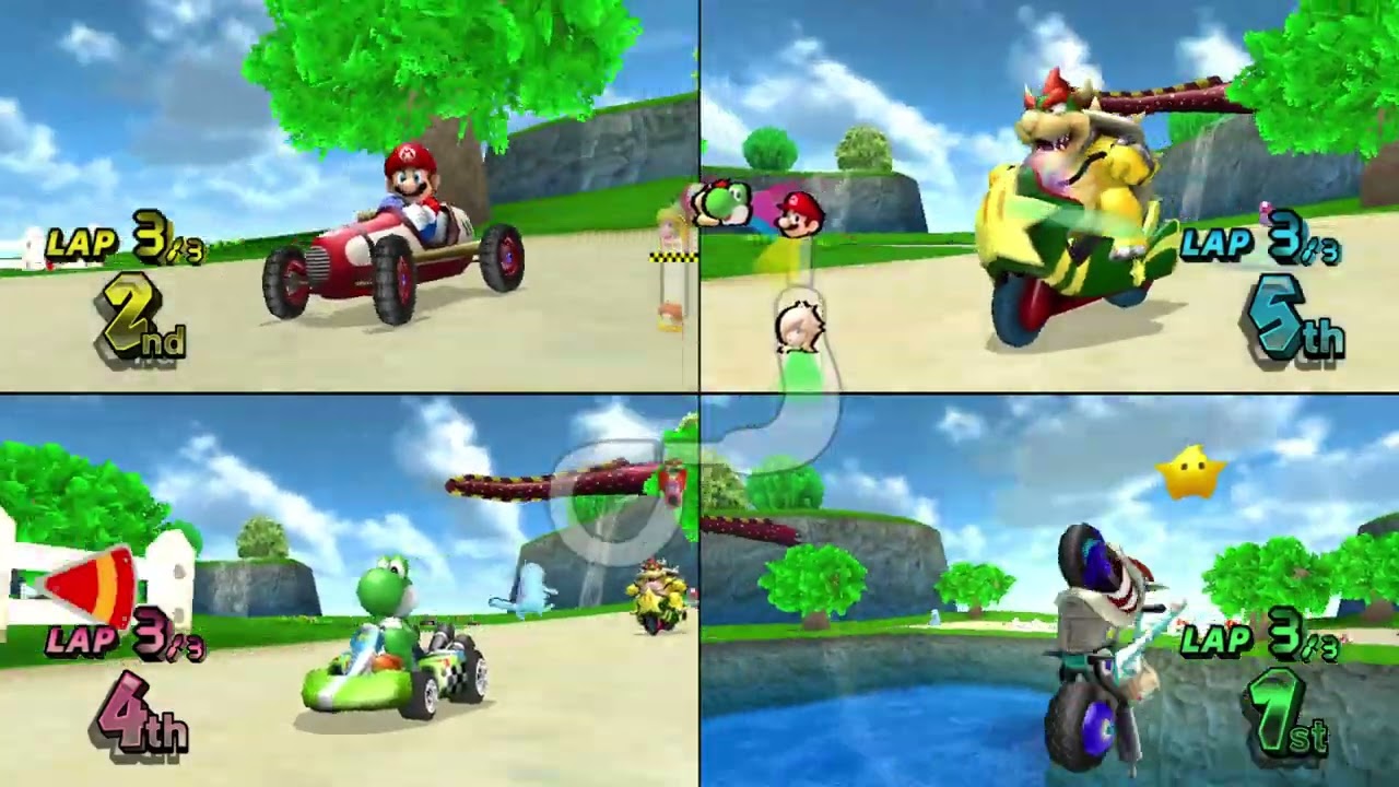 Mario Kart Wii Custom Tracks (History) ✦ 4 Players #825 (3 Tracks) 150cc