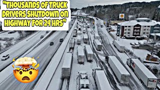Raw Video Of Thousands Of Truck Drivers Shutting Down On The Highway For 24 Hrs 😵
