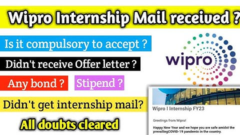 Wipro internship survey mail 2022 batch | Is it compulsory? | Wipro offer letter mail received?