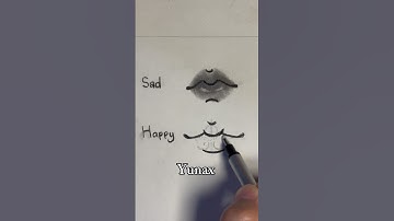How to Draw Sad & Happy Lips Easily | Simple Expression Tutorial #shorts #yunax