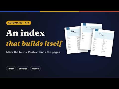 An index that builds itself: the analytical index in Postext, by hand or with an AI agent (4/4)