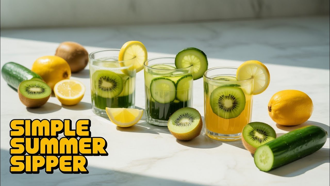 KIWI,  Lemon and Cucumber Juice 