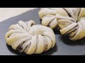 ブルーベリージャム餡の渦巻きパンの作り方 | Blueberry Jam Swirl Bread Recipe