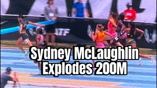 WOW!!!!! Sydney McLaughlin (22.07) left Abby Steiner and company- Women 200m. USATF LA Grand Prix