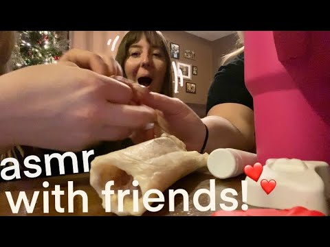 ASMR with friends 🥂 mostly tapping & scratching