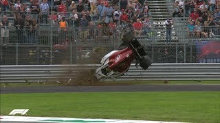 Marcus Ericsson Escapes High-Speed Roll | 2018 Italian Grand Prix